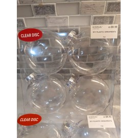 CRAFT ArtMinds 4x 4 Pack Clear Disc Christmas Ornaments 16 Total Round Craft DIY