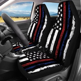 GePrint American Flag Car Seat Covers for Men Unique Front Seat Protector Cover Airbag Compatible Full Set of 4 Universal Size for Car, Truck or SUV Car Accessories Gift for Holiday