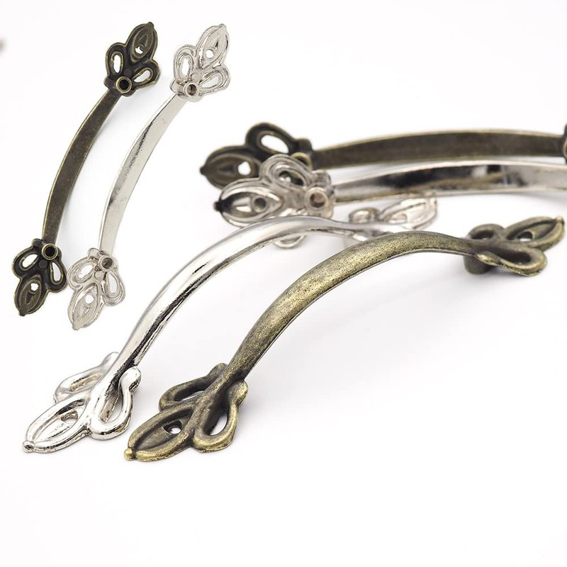 Hymyily 10-Piece Set Zinc Alloy Arch-Shaped Antique Handles Retro Bow-Shaped