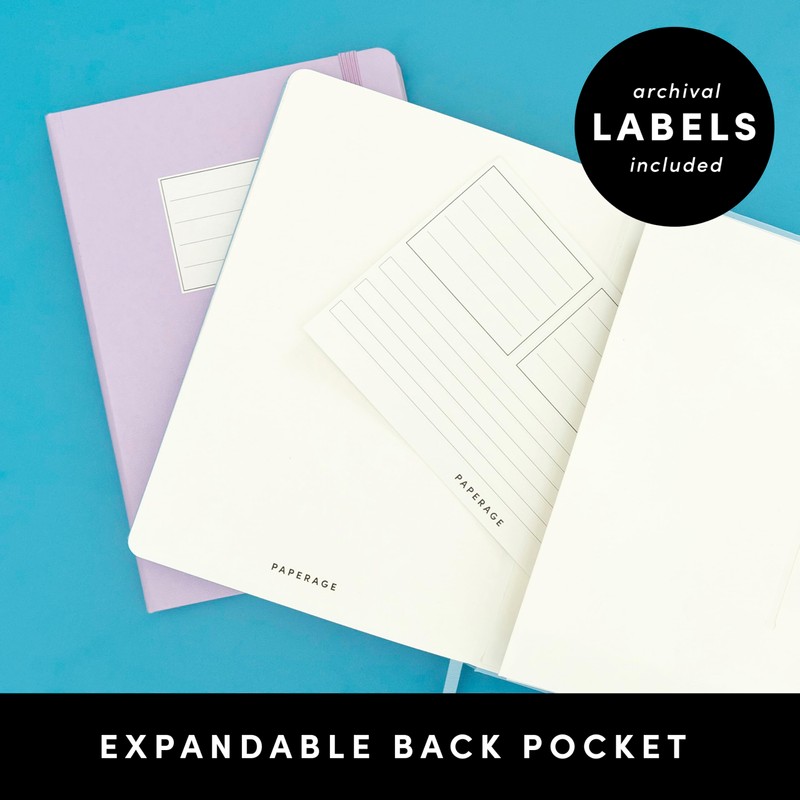 PAPERAGE Lined Journal Notebook, 3 Pack, (Cognac, Dark Green, Navy),