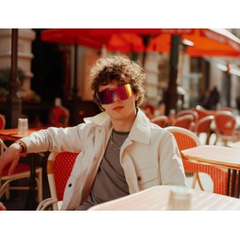 FEISEDY Sunglasses Men Women, Big Oversized Square Frame,UV400 Mirrored Sun Glasses, Cycling Driving Fishing Hiking B0064