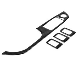 Window Regulator Button Cover, Window Regulator Panel Set Car Window Regulator Switch Button Panel Frame Cover Trim Sticker Carbon Window Switch Panel Cover LHD for E90(A)