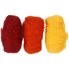 Lana cardata, armonia giallo/arancione, 3x10g
