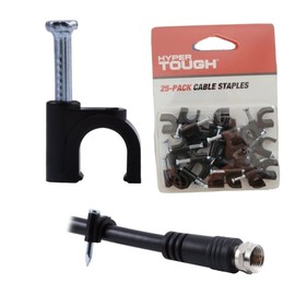 Hyper Tough Black Plastic Staples for 1/4 Diameter Coaxial Cable PK-25 34362-P1