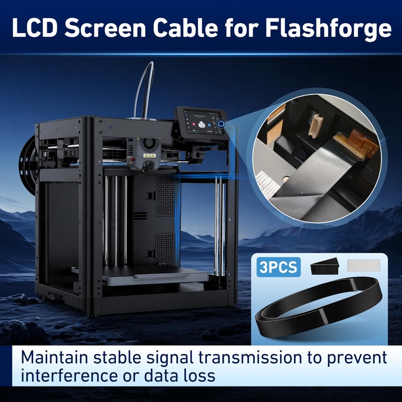 3Pcs LCD Screen Cables for Flashforge, FFC Cable Fits for