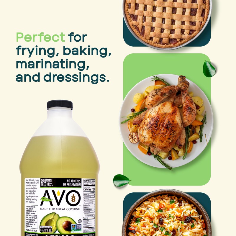 AVO NON GMO 100% Avocado Oil, 64 Fl-oz, NO Preservatives