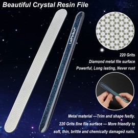 Long Lasting Nail File and Buffer Set, 1 Diamond Metal Nail File with 1 Nano Glass Nail Buffer, Professional Manicure Tools Kit for Home and Salon Use