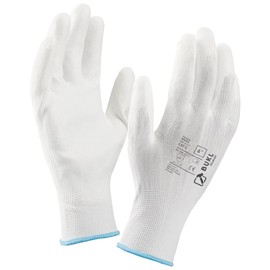3Kamido BUKL Work Gloves - Non-Slip Assembly Gloves Seamless, Repairs, Automotive Industry, Fine Work, Car Service, Workshop, Size 9 (12 Pairs), White