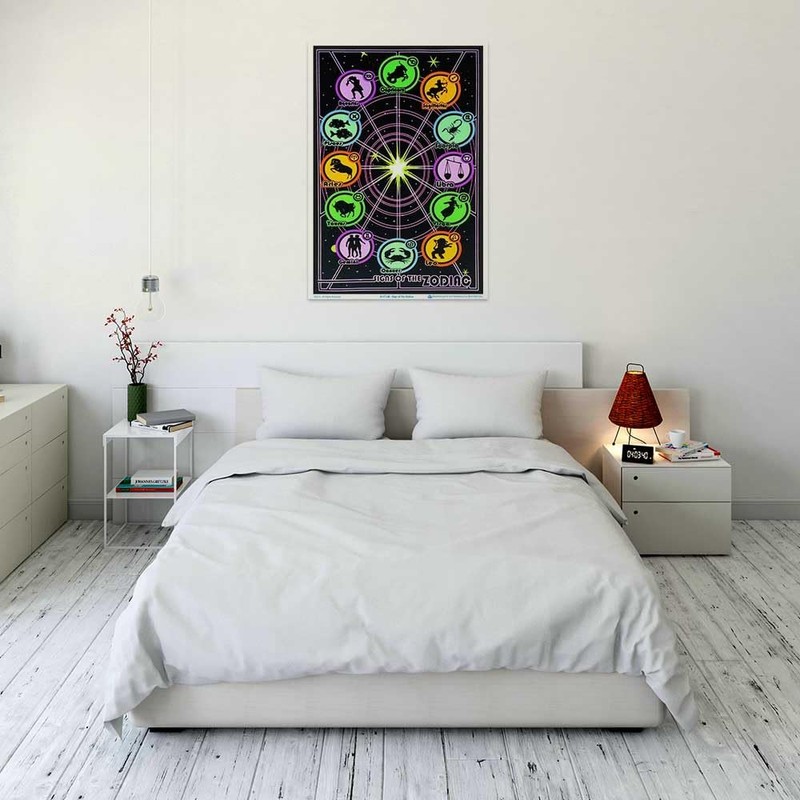 Signs of The Zodiac - Blacklight Poster - Flocked -