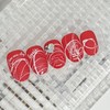 Red Drawing Handmade Nail Tips - Long Almond / 레드드로잉