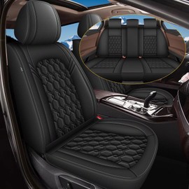 JIAMAOXIN Seat Covers for Volkswagen Taos 2022 2023 2024, 5 Seat Full Set Faux Leather Car Seat Covers Cushion Black