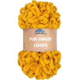 JubileeYarn Fun Finger Loops Yarn - 100g/Skein Jumbo Polyester - Mustard - 1 Skein