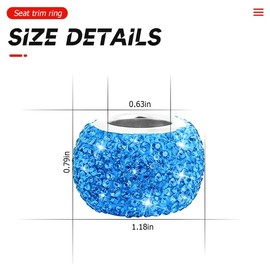 XINLIYA 4 Pack Car Headrest Collars, Bling Car Head Rest Collars Rings Decor, Rhinestone Car Head Rest Collars, Interior Car Seat Accessory, Crystal Decoration Charms for Car SUV Truck (Blue)