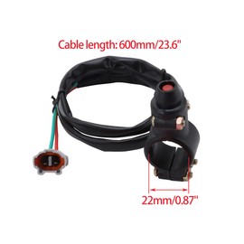 WOOSTAR 7/8" 22mm Handlebar 2 Wire Tether Kill Switch Assembly Replacement for 50cc 70cc 90cc 110cc 125cc 150cc ATV 4 Wheeler Quad