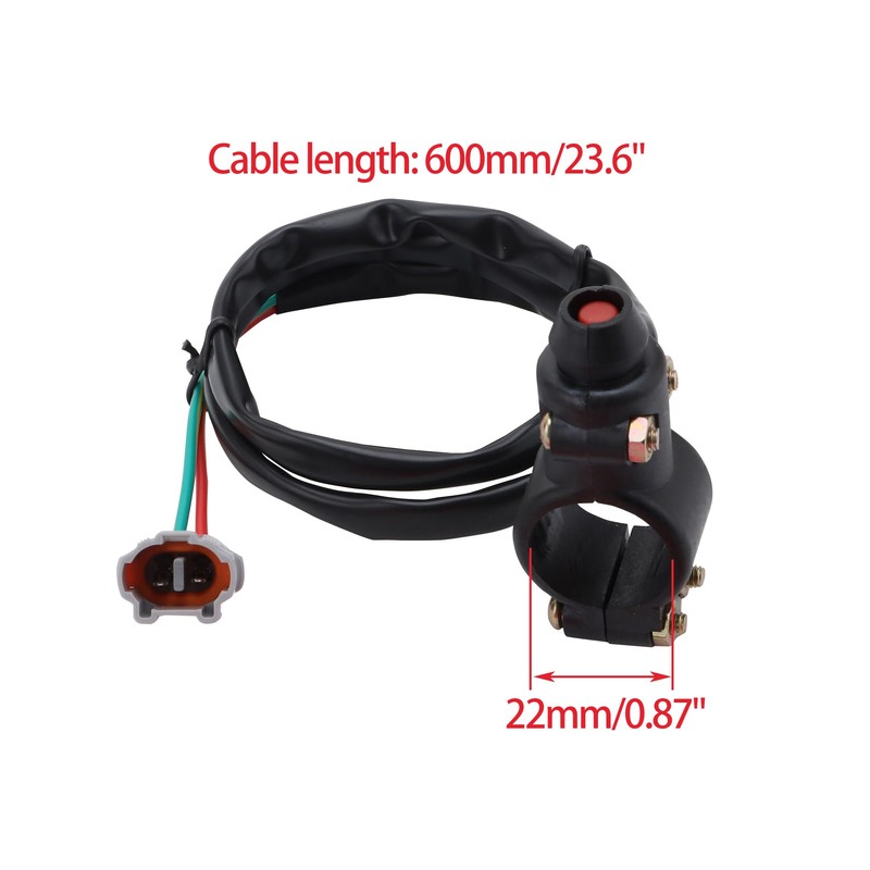 WOOSTAR 7/8" 22mm Handlebar 2 Wire Tether Kill Switch Assembly