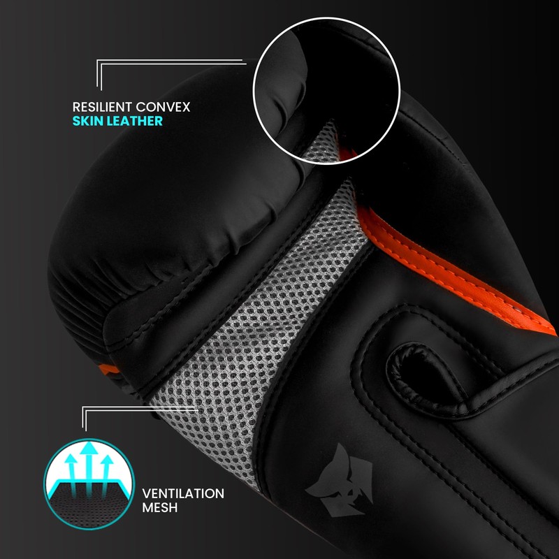 Apex Wolf Edge Boxing Gloves – Shine PU Leather, RF01