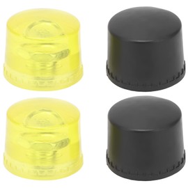 2 Set Rubber Hammer Replacement Heads, Striking Head Hammer Replacement Tips Set Mallet Accessories Yellow Black(Φ35mm)
