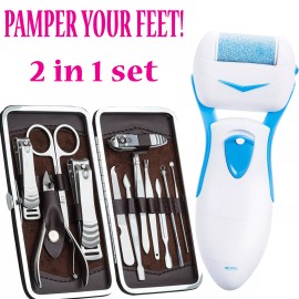 Pro Pedicure Pedi Kit Electronic Foot File Hard Dead Skin Care Callus Remover