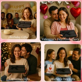 Vezluax Elegant Gift Box with Cross body Bag for Women Birthday Valentines Mothers Day Romantic Present for Wife Girlfriend Her Anniversary Dark brown Bum bag