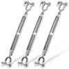3 Pack Turnbuckle 3/16(M5) 304 Stainless Steel Turnbuckles, 660 lbs