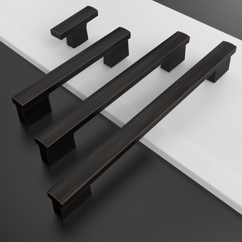 Amerdeco 10 Pack Oil Rubbed Bronze Cabinet Pulls 5 Inch(128MM)