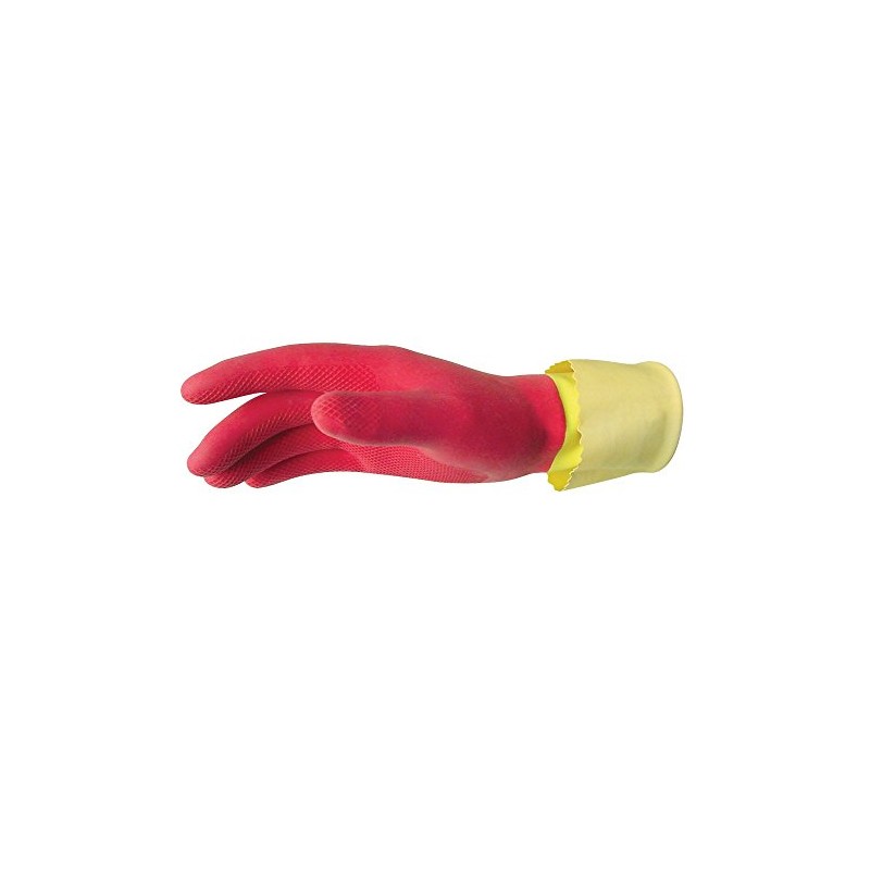 Vileda 145887 Guante Fuerte, Moderno, Color Rojo/Amarillo, Grande