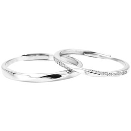 [Nicoiro] Pair Ring, Simple and Dainty Ring that Shows Beautiful Hand, Matching Look, One Size Fits Most, Silver (S925), Silver