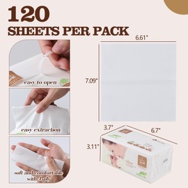 Wekioger 8-Pack 4-Ply Facial Tissue, Ultra Soft Tissues, 120 Tissues/Pack