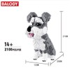 Schnauzer dog. Figure to assemble with nanoblocks. 2100 pieces.