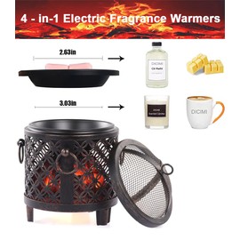 Dicimi Wax Melting Heater, 4-in-1 Fireplace Wax Heater, Fragrance Wax Heater (Without Aromatherapy Wax, Essential Oil), for Home Office Bedroom Aromatherapy Present and Decorations (Copper Coins)