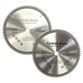 (2 Pack) VORTICE VAB 7-1/4 Inch 80 Teeth TCT Non-Ferrous Metal Cutting Circular Saw Blade (7-1/4" 80T (2 Pack))