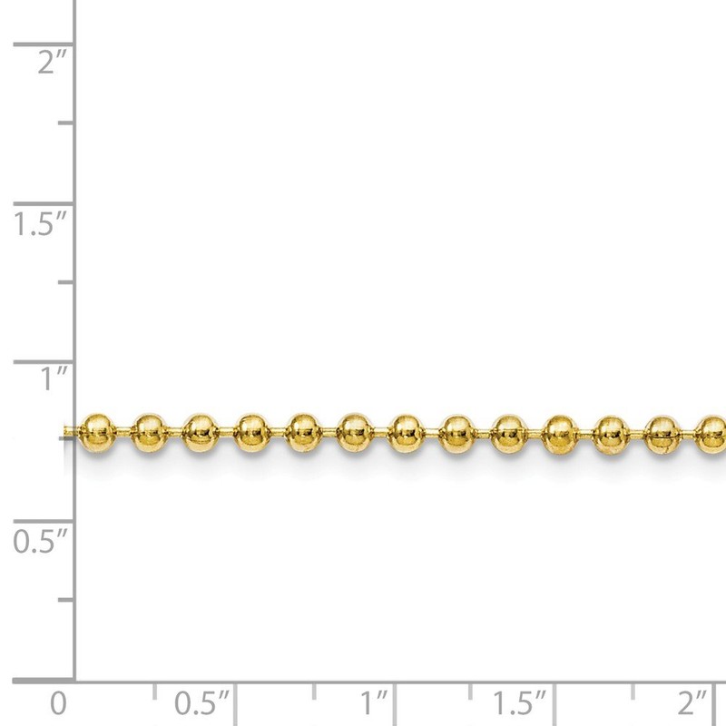 Stainless Steel IP Gold-Toned 3.0mm 22in Ball Chain Necklace 22"