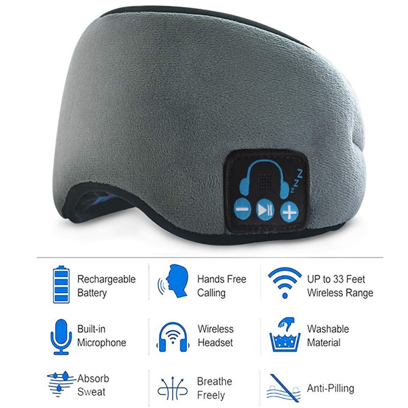 Bluetooth Sleep Headphones Eye Mask Wireless Bluetooth 5.0 Headphones Travel