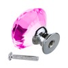 JTWEB 16PCS 30mm Pink Crystal Glass Door Knobs Cupboard Cabinet