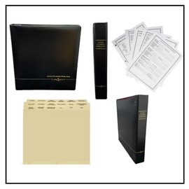 Black 1" Estate Planning Portfolio, Binder, 18 Position tabs and fillable Personal Data Sheets (Black, 1)