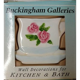 Buckingham Galleries Wall Decorations for Kitchen and Bath (Pink Flowers Tea Cup)