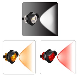 VORooKAS 20 PCS 3/4 Inch Round LED Clearance Light Side Marker Taillight Brake Stop Lamp for Truck Car Bus Trailer 12V (Amber)