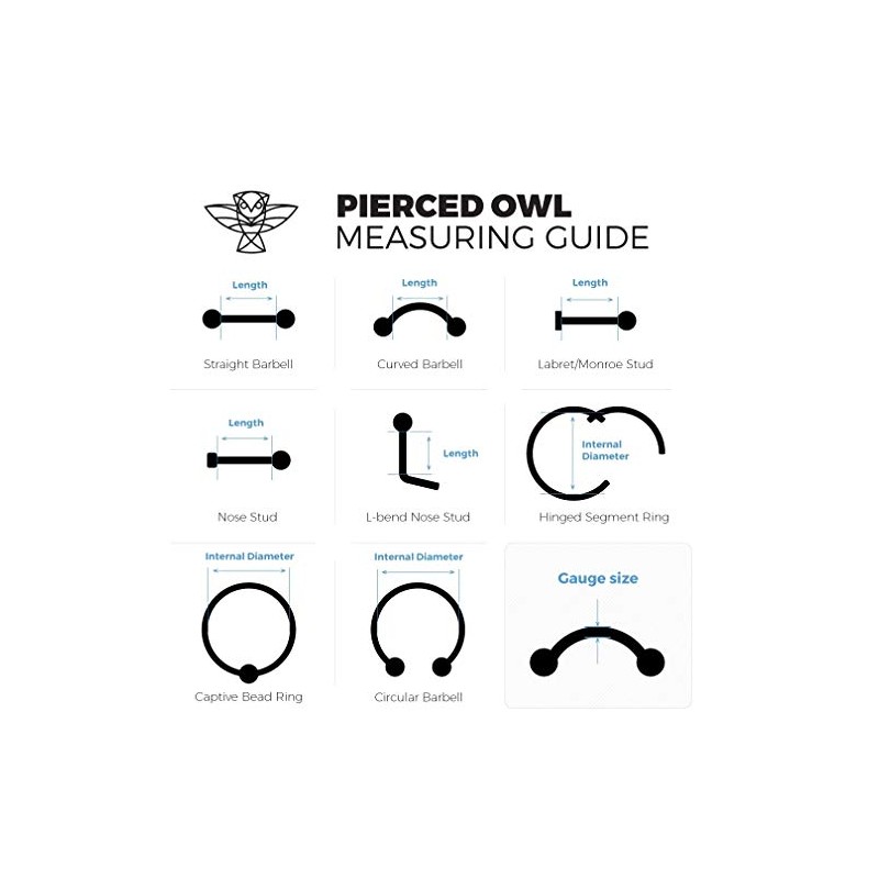 Pierced Owl - 14GA 316L Stainless Steel CZ Crystal Dangling