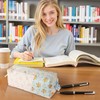 shiprabags Cute Quilted Pencil Case for Girls Women, Aesthetic Small