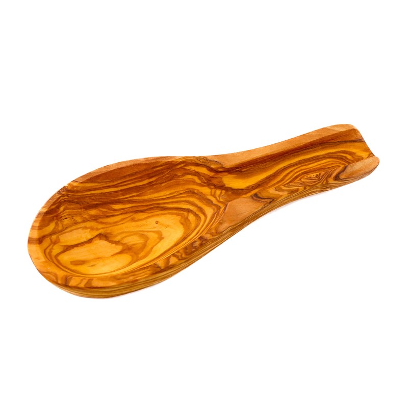 Cleminson Olive Wood Kitchen Spoon Rest, Hand-Carved, 23 x 9