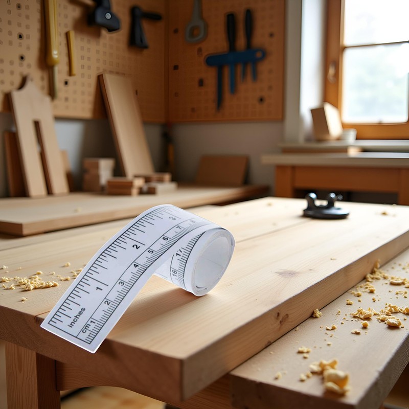 36" Self-Adhesive Measuring Tape, Double Scale Stick on Workbench Ruler,