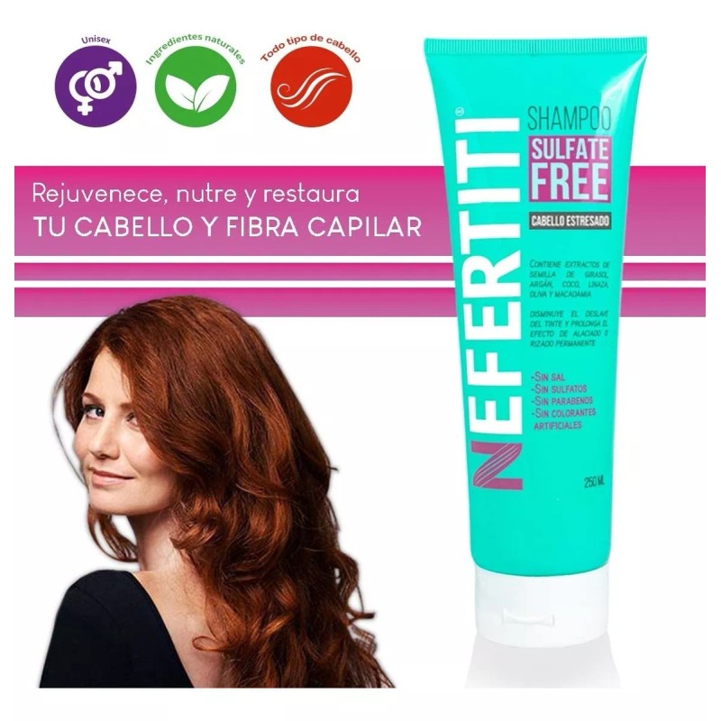 Nefertiti Sulfate Free Shampoo 250ml Cabello Estresado