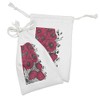 Lunarable Floral Fabric Pouch Set of 2, Large Poppy Flower