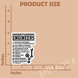 (3PCS) Understanding Engineers Sticker, Funny Engineer Stickers – Tech Support Quote Decal, Gift for Engineering Students, Developers, Mechanics and Tech Lovers 3" x 2.3"