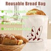 Pack of 2 Reusable Bread Bags, Natural Linen Bread Bags,