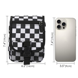 ReignSword Mini Crossbody Bags for Men Women, Small Messenger Bag Shoulder Pouch, Adjustable Crossbody Sling Bag Purse for Travel Sports (Checkered)