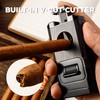 Woodronic Cigar Lighter with V-Cut Cigar Cutter and Cigar Holder,