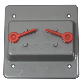 Sealproof Weatherproof Toggle Switch 2-Gang Outlet Cover, Nonmetallic, UL Listed, Gray