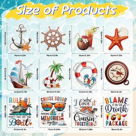 12 Pcs Cruise Door Magnets, Magnetic Cruise Cabin Door Decorations, Funny Cruise Ship Door Magnets for Cabin Door, Nautical Cruise Magnets for Door Decoration, Cruise Vacation Accessories