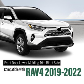 LQI Front Door Lower Molding Trim Right Side Compatible with Toyota RAV4 2019-2022 Black 7507342040, 75073-0R070, 750730R070, TO1305111